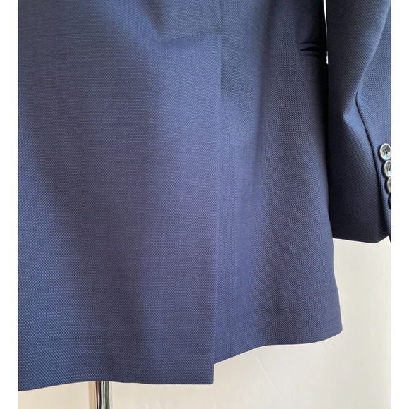 J. Hilburn Vitale Barberis Canonico Wool Blue Jacket Blazer Bespoke 44R - Picture 8 of 12
